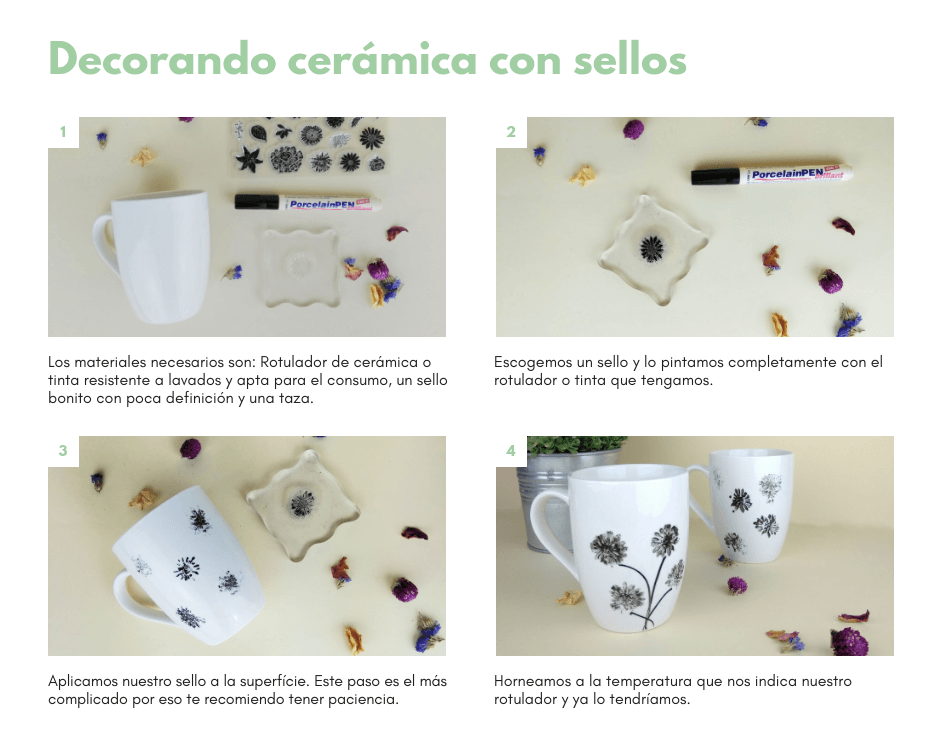 ideas aprovechar sellos en cerámica