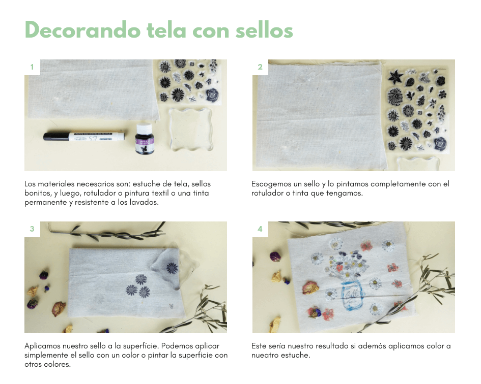 ideas aprovechar sellos en tela