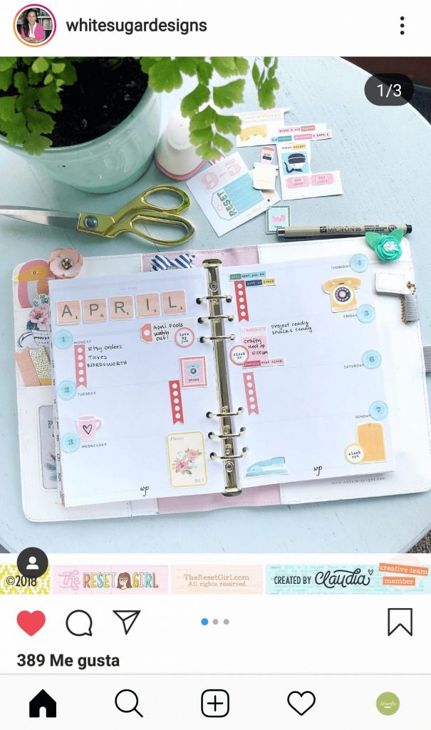 Planner scrapbook White sugar designs