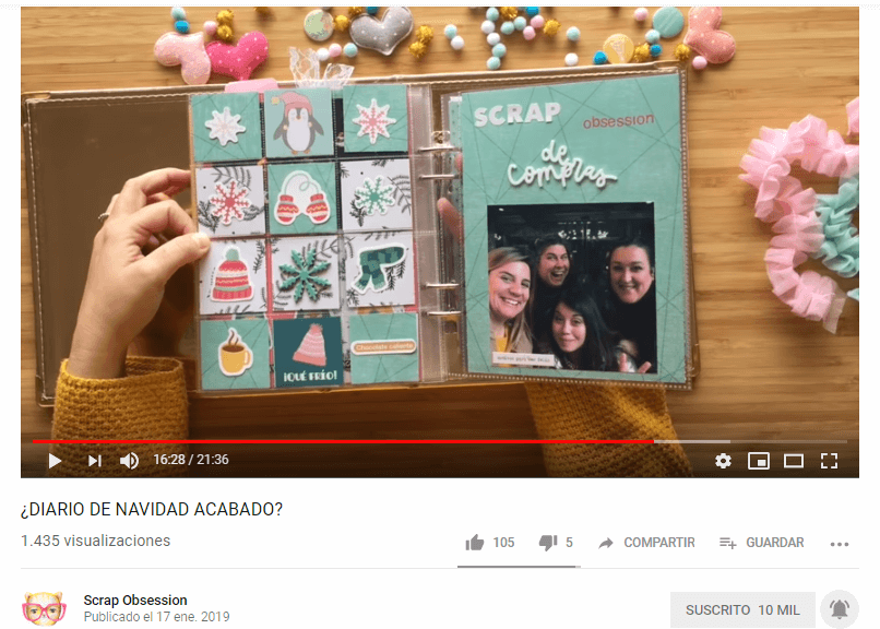 Project life de scrapobsesion . diario de Navidad que realizó Joana Reverter. Joana es una de las integrantes del canal de Scrap obsession. 